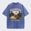 Do Not Pet The Fluffy Cows Yellowstone National Park Washed T-Shirt