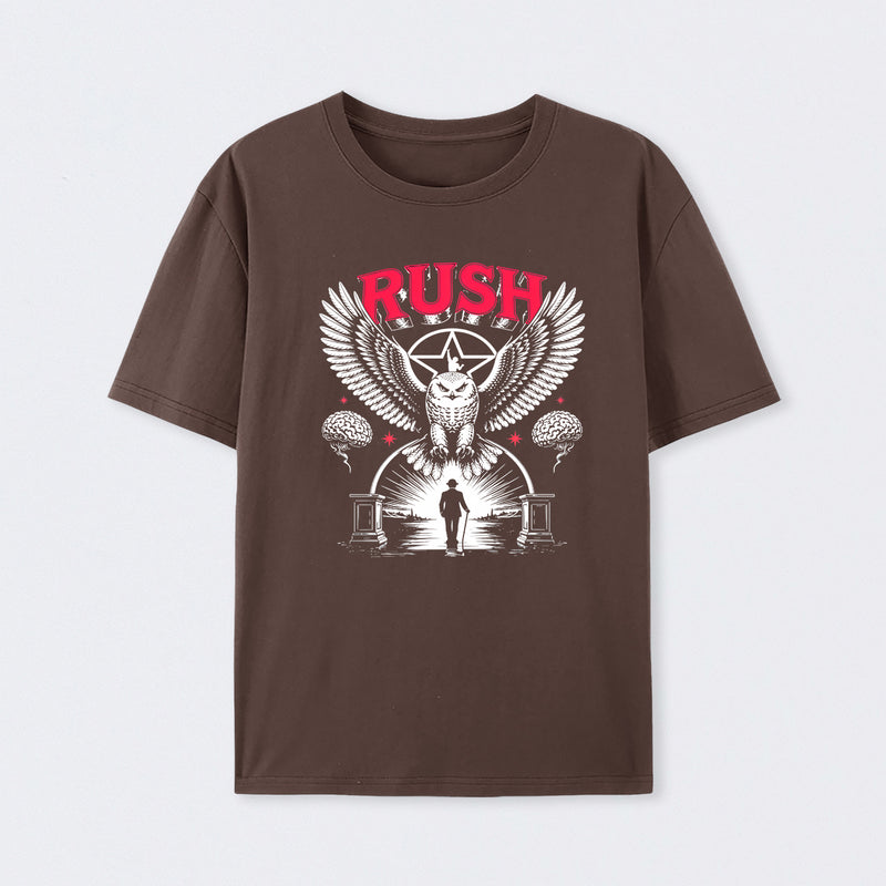 To Honor Rush Band Vintage Rock Owl Wings T-Shirt