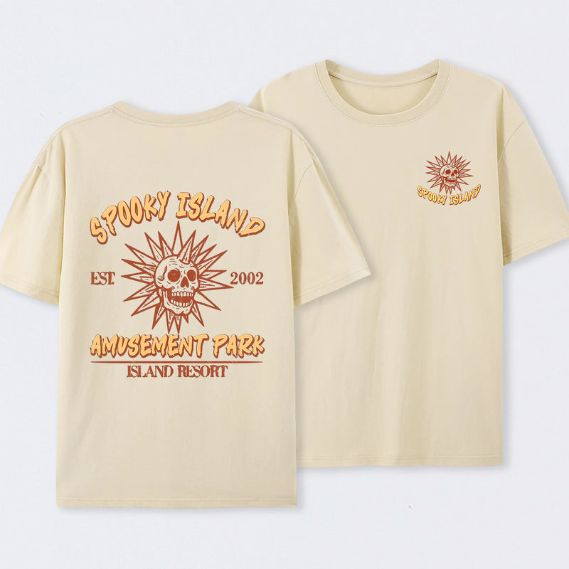Spooky Island Retro Cartoon Halloween Movie T-Shirt
