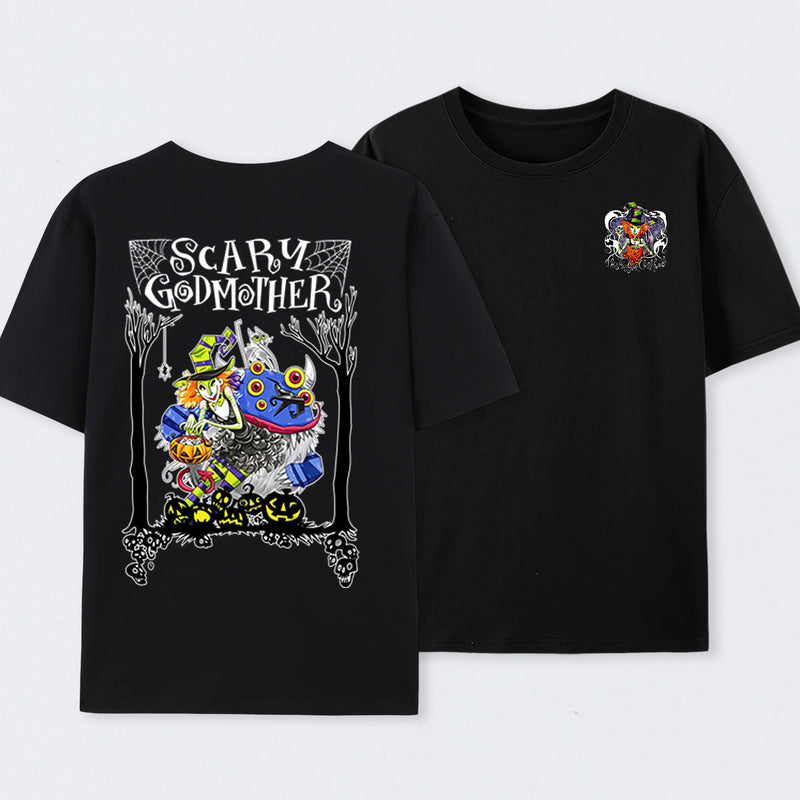 Scary Godmother Halloween Graphic T-Shirt