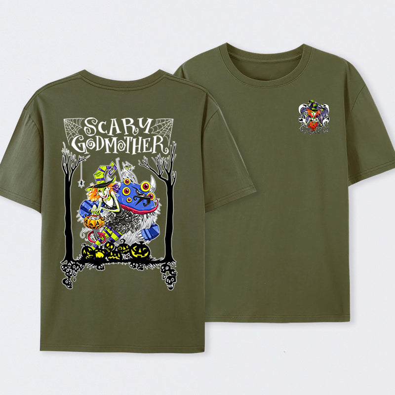 Scary Godmother Halloween Graphic T-Shirt