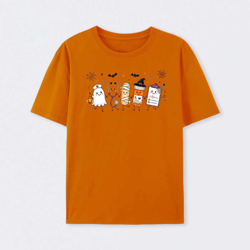 Halloween Nurse Doodle Ghost Nurse Life T-Shirt