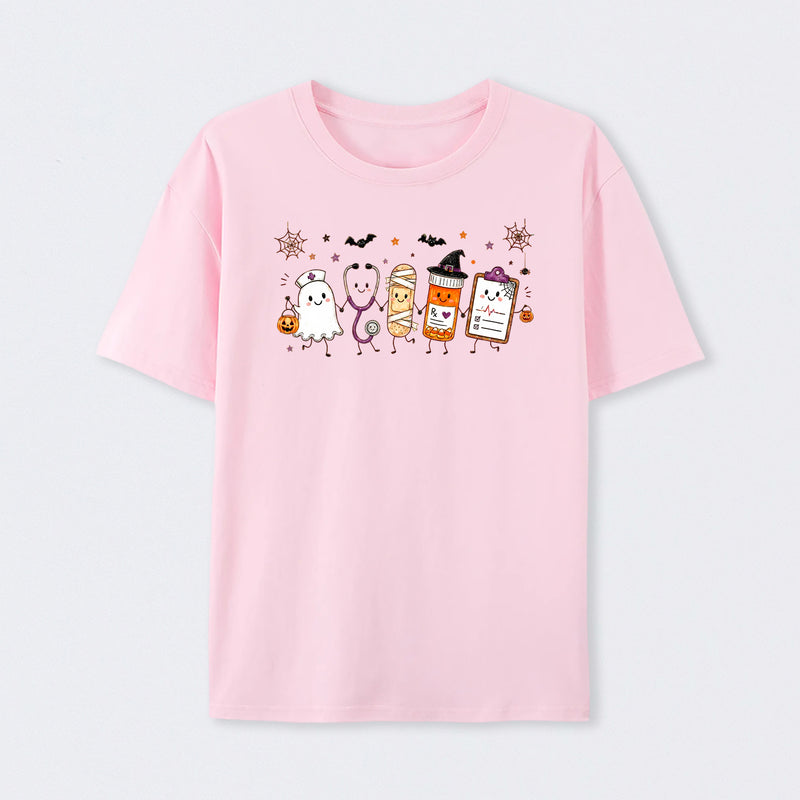 Halloween Nurse Doodle Ghost Nurse Life T-Shirt