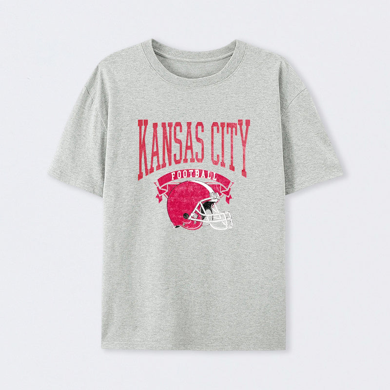 Vintage Football Hometown Team Print T-Shirt