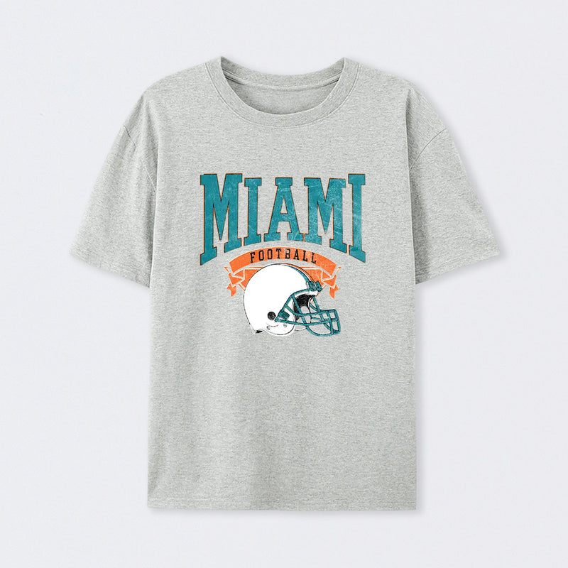 Vintage Football Hometown Team Print T-Shirt