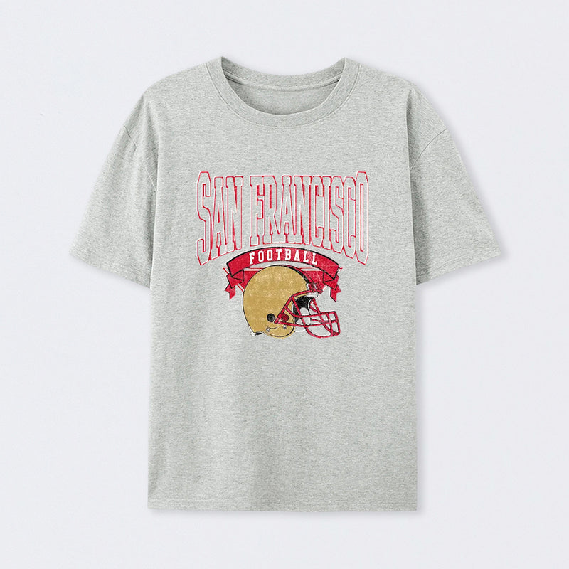 Vintage Football Hometown Team Print T-Shirt