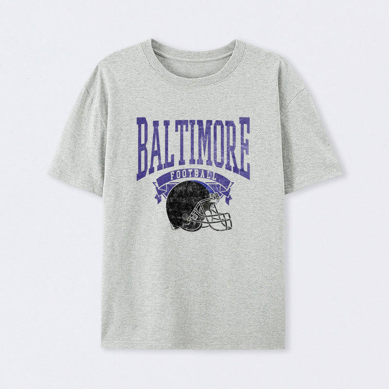 Vintage Football Hometown Team Print T-Shirt