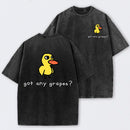 Retro Vintage Eat Grapes Duck Washed T-Shirt