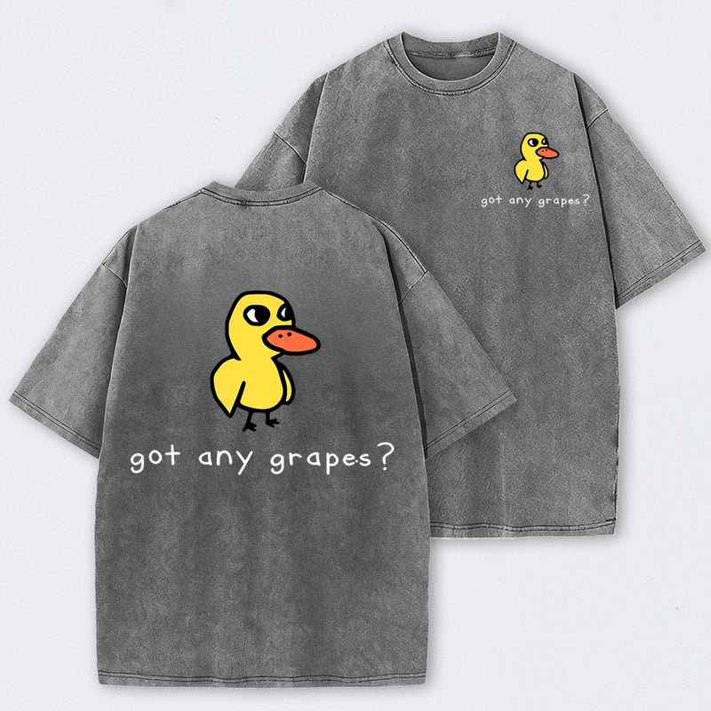Retro Vintage Eat Grapes Duck Washed T-Shirt