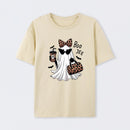 Boo-Jee Leopard Ghost Funny Fall Halloween T-Shirt
