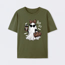 Boo-Jee Leopard Ghost Funny Fall Halloween T-Shirt