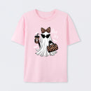 Boo-Jee Leopard Ghost Funny Fall Halloween T-Shirt