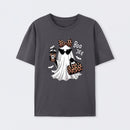 Boo-Jee Leopard Ghost Funny Fall Halloween T-Shirt