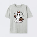 Boo-Jee Leopard Ghost Funny Fall Halloween T-Shirt