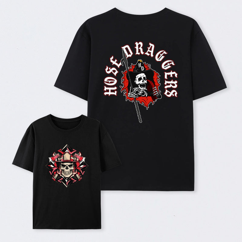 Hose Draggers Firefighter Skull Vintage T-Shirt