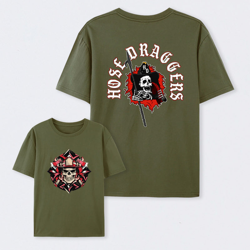 Hose Draggers Firefighter Skull Vintage T-Shirt