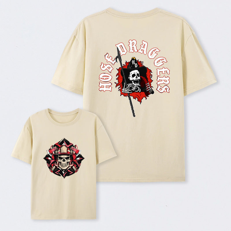 Hose Draggers Firefighter Skull Vintage T-Shirt