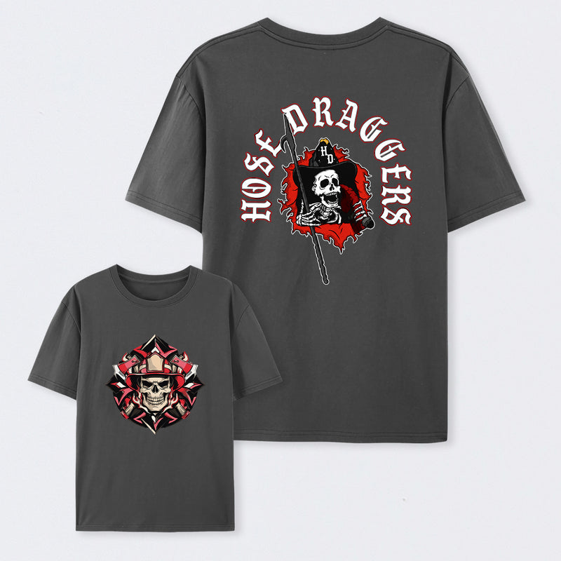 Hose Draggers Firefighter Skull Vintage T-Shirt