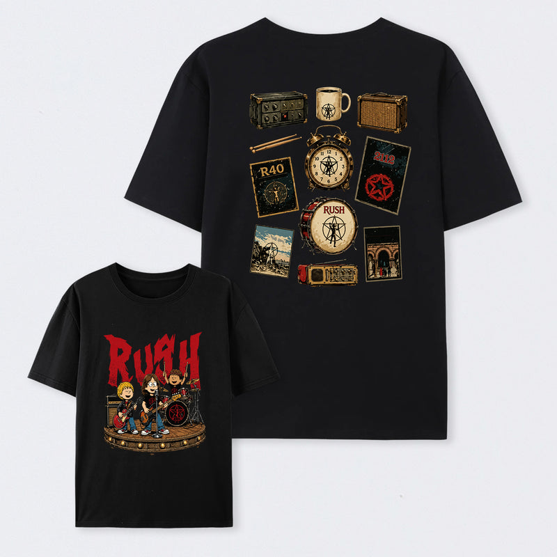 Rush Inspired Vintage Rock Band Graphic T-Shirt
