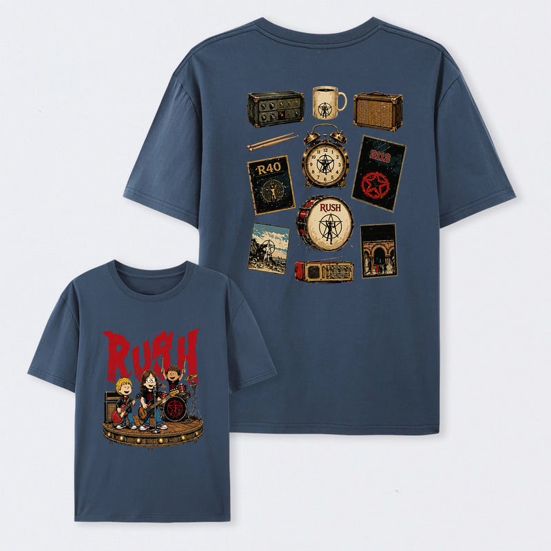 Rush Inspired Vintage Rock Band Graphic T-Shirt