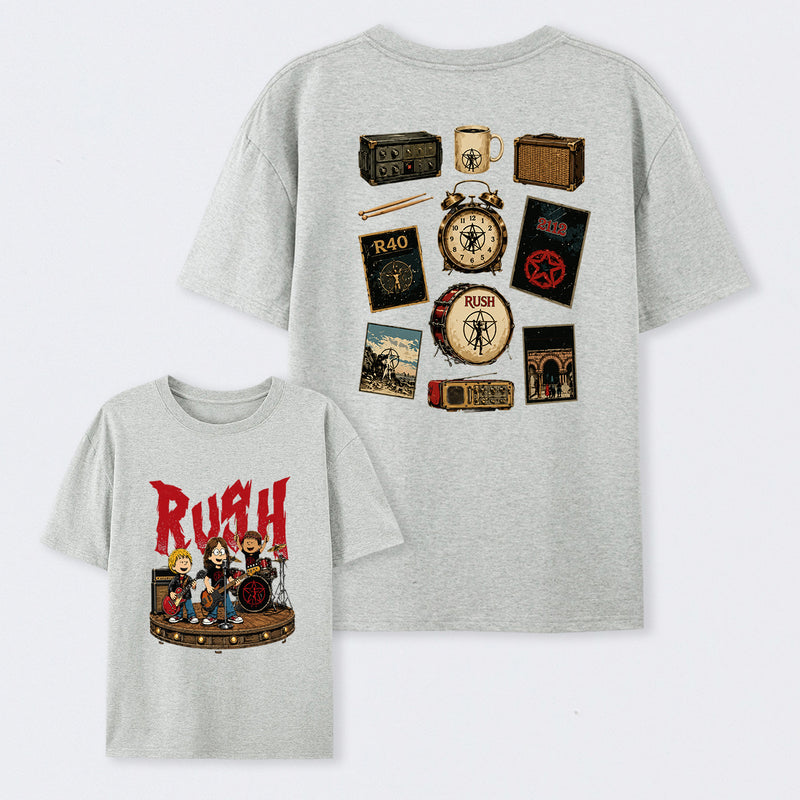 Rush Inspired Vintage Rock Band Graphic T-Shirt