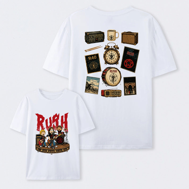 Rush Inspired Vintage Rock Band Graphic T-Shirt