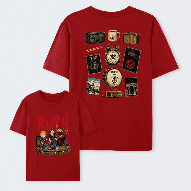 Rush Inspired Vintage Rock Band Graphic T-Shirt