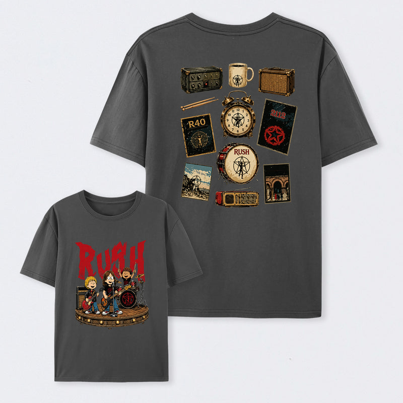 Rush Inspired Vintage Rock Band Graphic T-Shirt