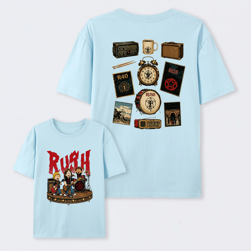 Rush Inspired Vintage Rock Band Graphic T-Shirt