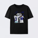 Vintage Close-Up Football Athlete Signature Graphic T-Shirt