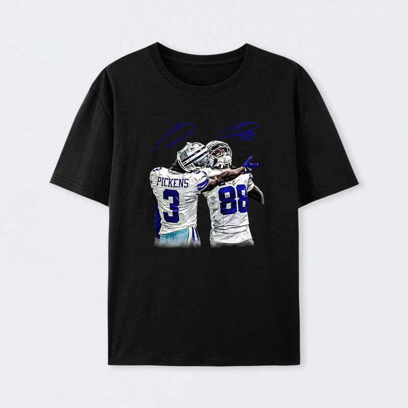 Vintage Close-Up Football Athlete Signature Graphic T-Shirt