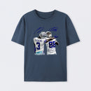 Vintage Close-Up Football Athlete Signature Graphic T-Shirt