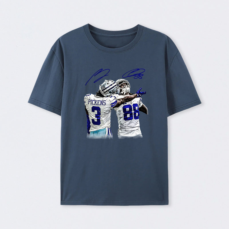 Vintage Close-Up Football Athlete Signature Graphic T-Shirt