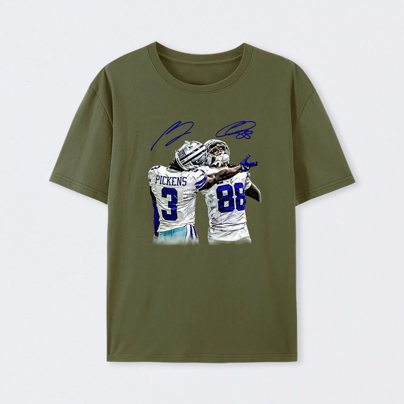 Vintage Close-Up Football Athlete Signature Graphic T-Shirt
