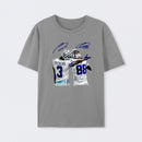 Vintage Close-Up Football Athlete Signature Graphic T-Shirt
