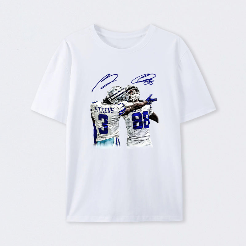 Vintage Close-Up Football Athlete Signature Graphic T-Shirt