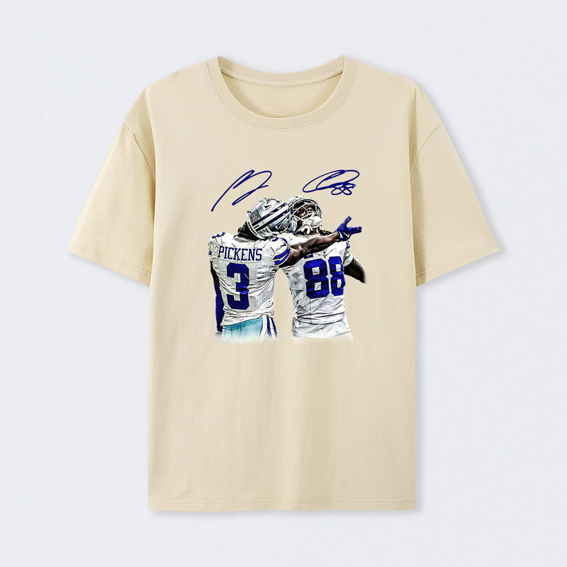 Vintage Close-Up Football Athlete Signature Graphic T-Shirt