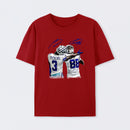 Vintage Close-Up Football Athlete Signature Graphic T-Shirt