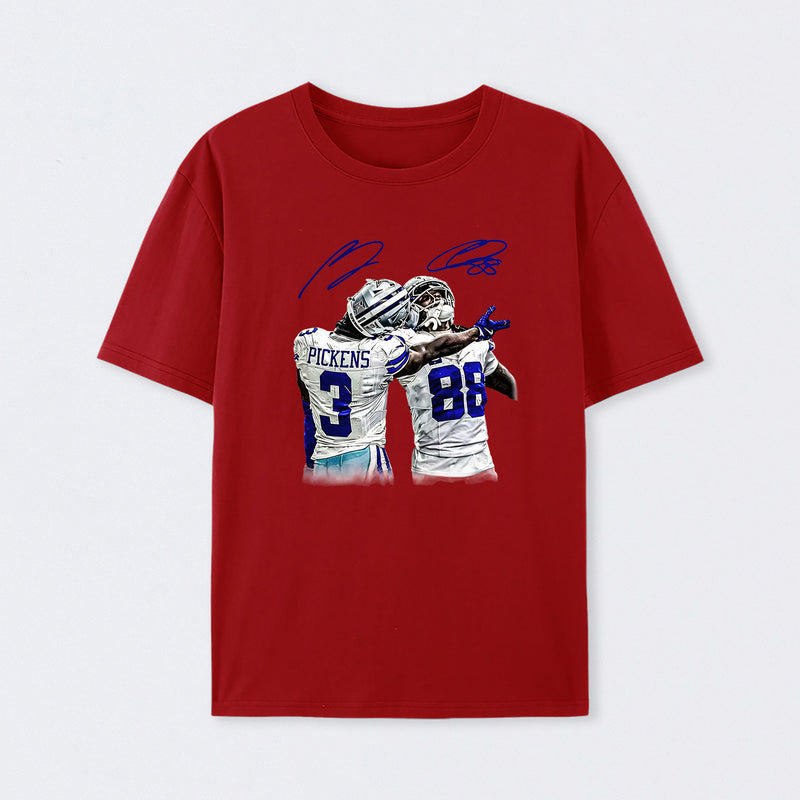 Vintage Close-Up Football Athlete Signature Graphic T-Shirt
