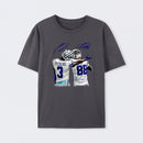 Vintage Close-Up Football Athlete Signature Graphic T-Shirt