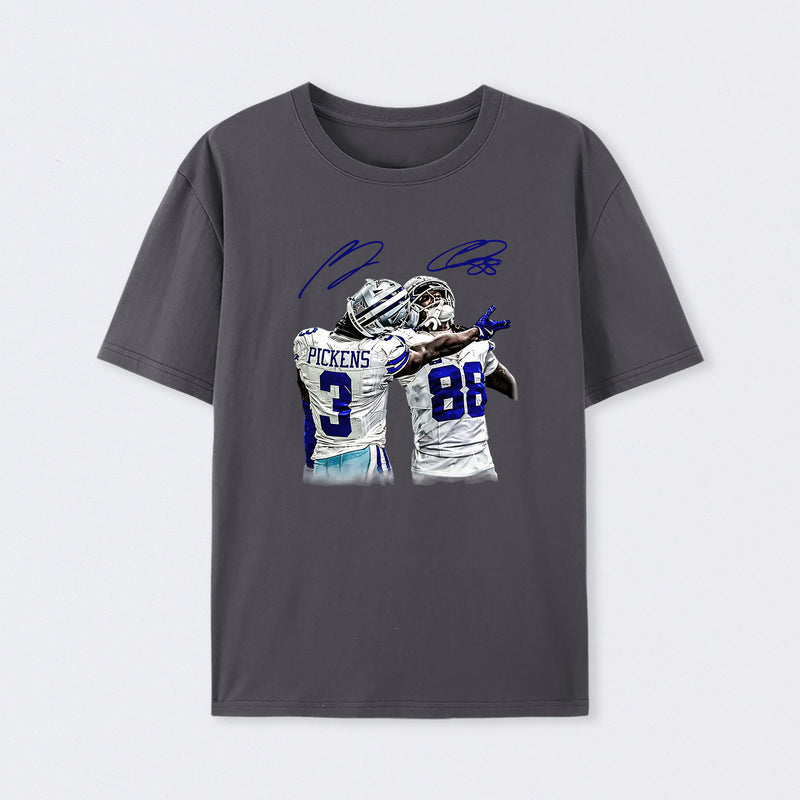 Vintage Close-Up Football Athlete Signature Graphic T-Shirt