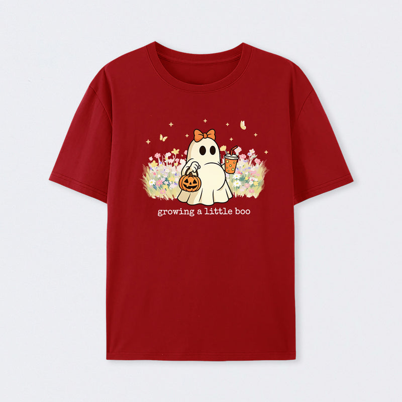 Halloween Growing A Little Boo Funny Pregnancy Spooky T-Shirt