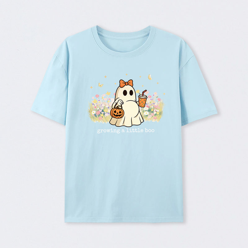 Halloween Growing A Little Boo Funny Pregnancy Spooky T-Shirt