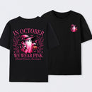In October We Wear Pink Ghost Halloween Breast Cancer Awareness T-Shirt