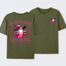 In October We Wear Pink Ghost Halloween Breast Cancer Awareness T-Shirt