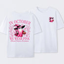 In October We Wear Pink Ghost Halloween Breast Cancer Awareness T-Shirt