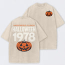 Halloween 1978 Haddonfield Vintage Michael Myers Pumpkin Horror Movie Washed T-Shirt