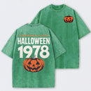 Halloween 1978 Haddonfield Vintage Michael Myers Pumpkin Horror Movie Washed T-Shirt
