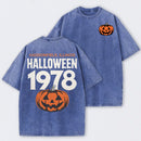 Halloween 1978 Haddonfield Vintage Michael Myers Pumpkin Horror Movie Washed T-Shirt