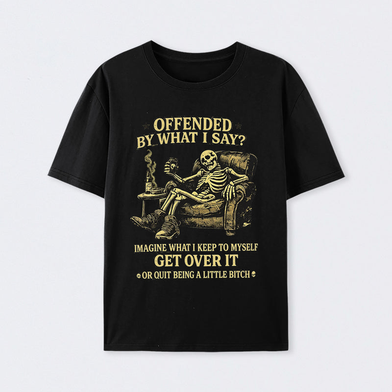 Black Sarcastic Skeleton Beer Humorous Art T-Shirt